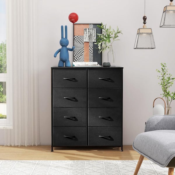 WONDER COMFORT Stylish Black 8 Drawer 11.8 in. Wide Chest of