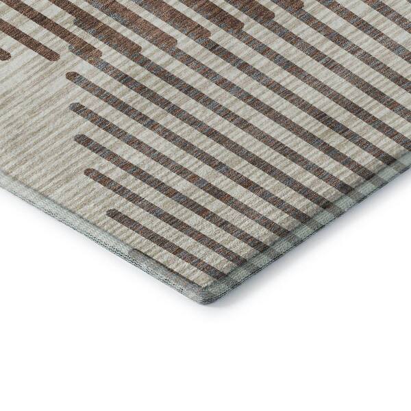 Mayfield Premium Machine Washable Abstract AMF1001 Brown 9 ft. x 12 ft. Area Rug
