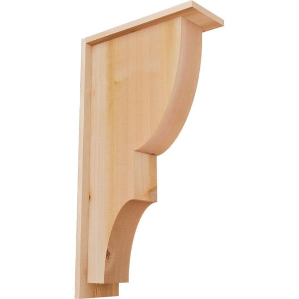 Ekena Millwork 5-1/2 in. x 14 in. x 26 in. Western Red Cedar Ridgewood Smooth Corbel with Backplate
