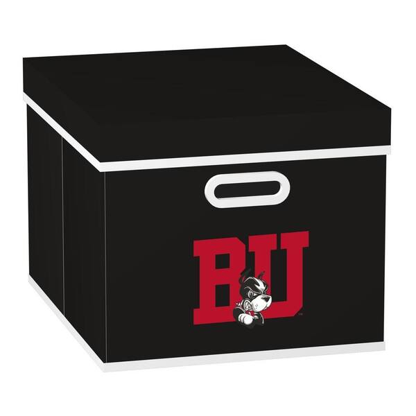 MyOwnersBox College STACKITS Boston University 12 in. x 10 in. x 15 in. Stackable Black Fabric Storage Cube