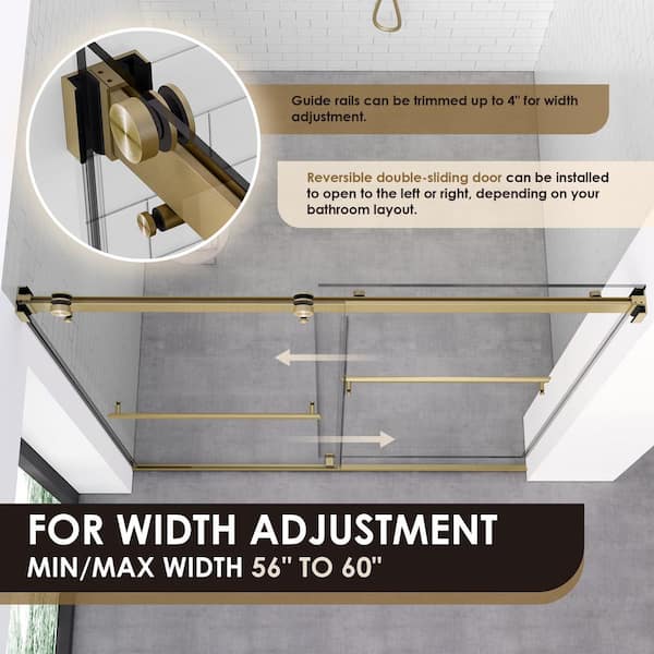 Altair Marcelo 60 in. W x 76 in. H Sliding Frameless Shower