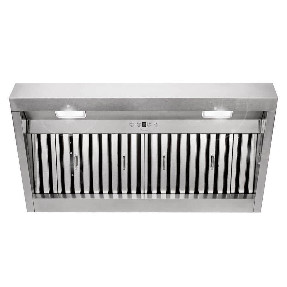 36 in. 600 CFM Ducted Insert Range Hood in Stainless Steel with Dimmable LE