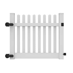 Kettle Straight 5 ft. W x 4 ft. H White Vinyl Un-Assembled Fence Gate