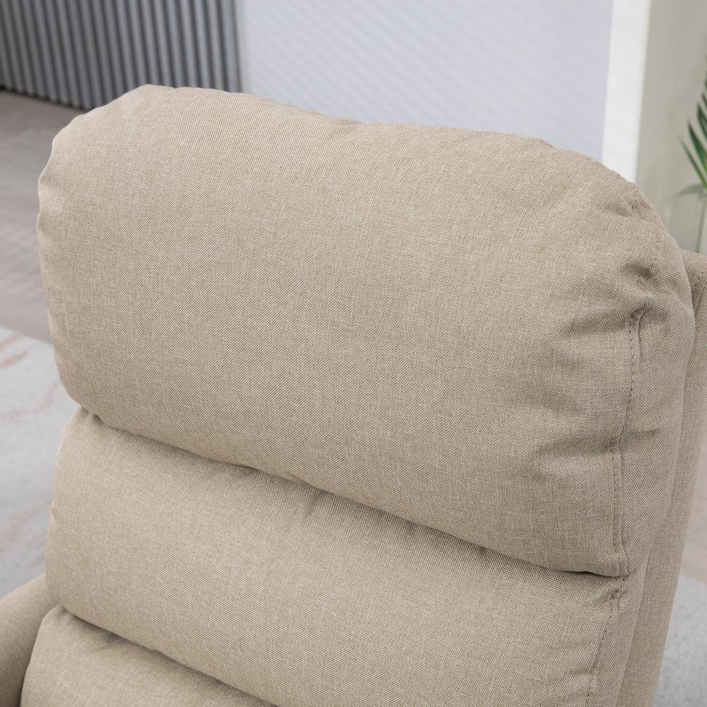 Beige Linen Power Lift Recliner Chair with Metal Frame