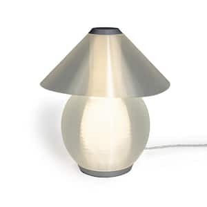 Opal 13 in. Modern Contemporary Plant-Based PLA 3D Printed Dimmable LED Table Lamp, Light Smoke/Gray