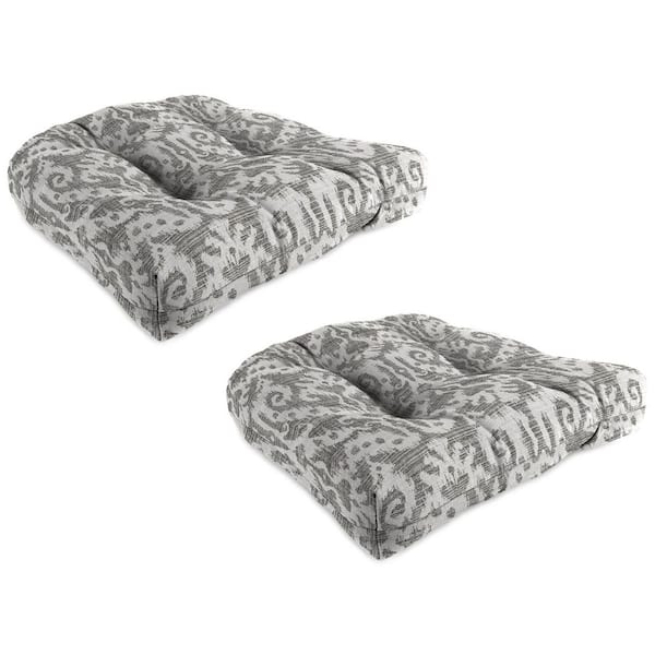 18 in. W x 18 in. D x 4 in. T Square Outdoor Wicker Seat Cushion in Jeness Pewter (2-Pack)