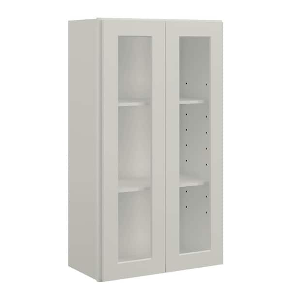 15 in. W x 12 in. D x 42 in. H in Shaker Dove Plywood Ready to Assemble Wall Cabinets with Shelf without Glass