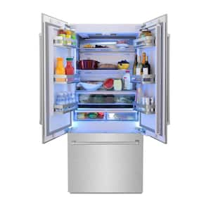 36 in. 3-Door French Door Refrigerator with Internal Water and Ice Dispenser in Fingerprint Resistant Stainless Steel