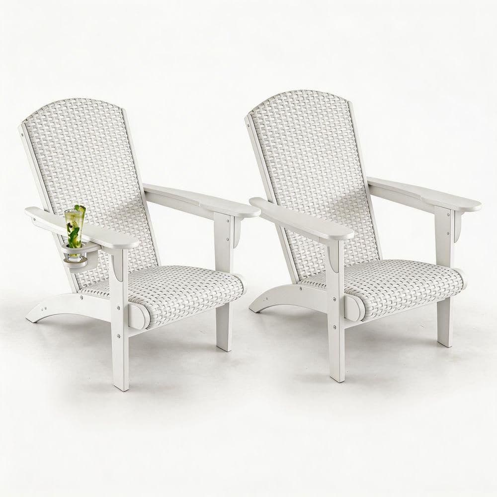 Outdoor Steel Adirondack Chair with Retractable Ottoman 3 Position Adjustable White for Outdoor Deck,set of 2 price history on PriceWatchPro