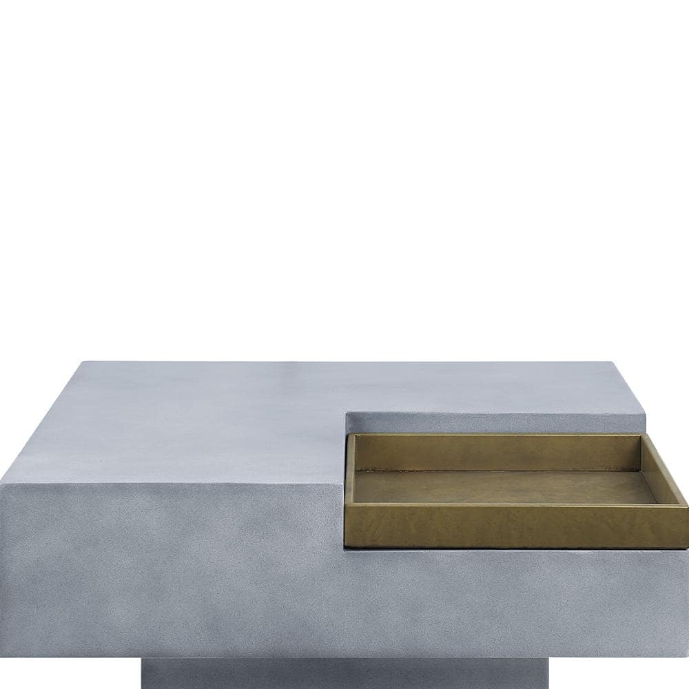 Kailano 32" Weathered Gray Fiber Cement Square Coffee Table