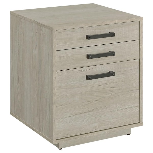 Coaster Loomis 3-drawer Whitewashed Grey 25 in. H x 19.75 in. W x 19.75 in. D Wood Lateral File Cabinet