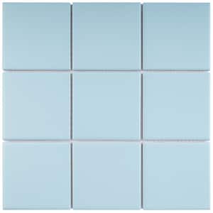 Porcetile Soft Blue 11.82 in. x 11.82 in. Squares Matte Porcelain Mosaic Wall and Floor Tile (10.67 sq. ft./Case)