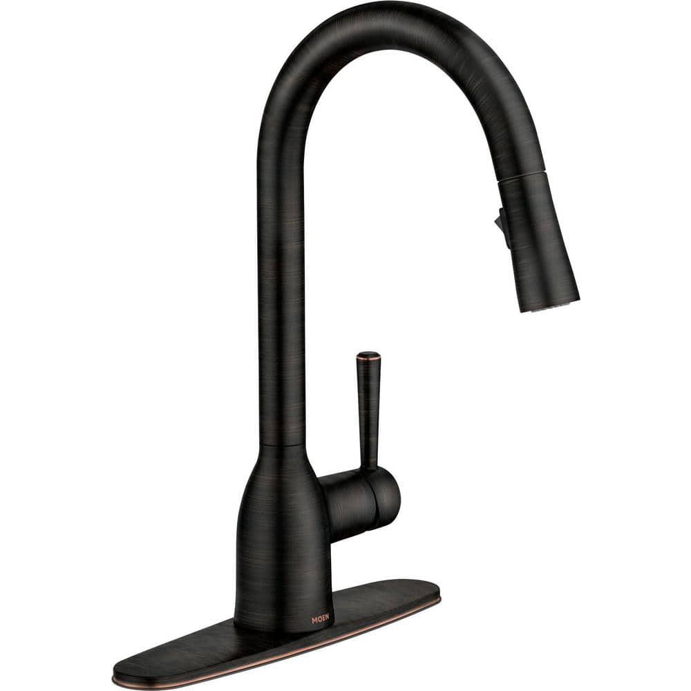 Bronze Transitional Kitchen Faucet with Pull-Out Spray
