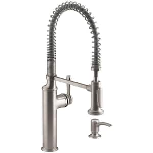 Lyric 33 in. Stainless Steel 18 Gauge Undermount Single Bowl Kitchen Sink with Sous Semi Pro Faucet