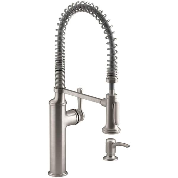 Lyric 33 in. Stainless Steel 18-Gauge Undermount Single Bowl Kitchen Sink with Sous Semi Pro Faucet