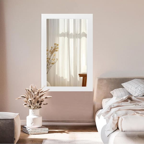 LuxHomez 36 in. W x 54 in. H Classic Large White Rectangular Wood