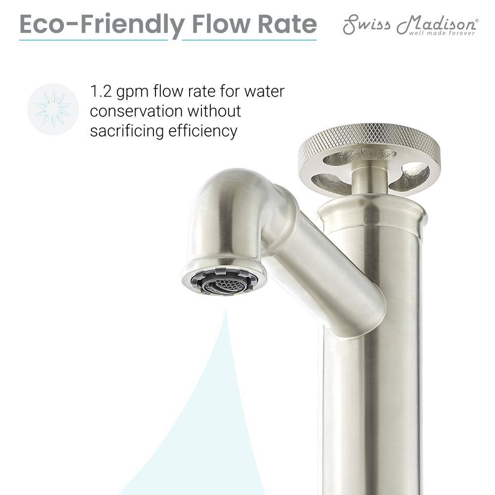 Brushed Nickel High Arc Single Handle Bathroom Faucet