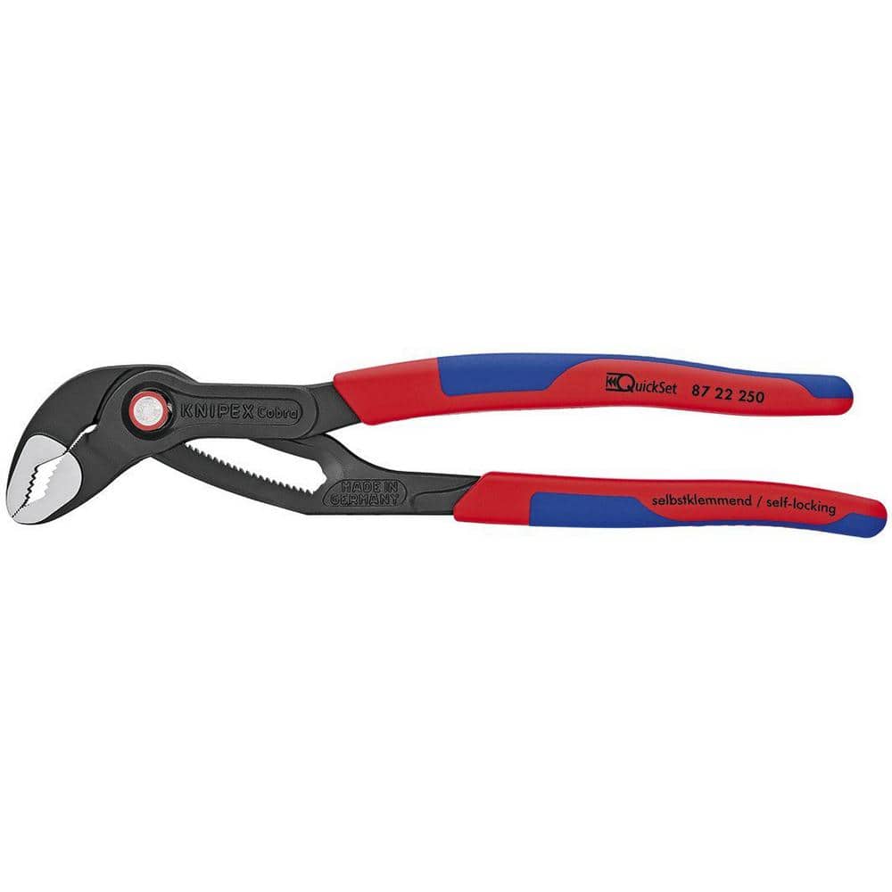 KNIPEX Cobra Series 10 in. QuickSet Water Pump Pliers with Multi-Component  Comfort Grip 87 22 250 SBA