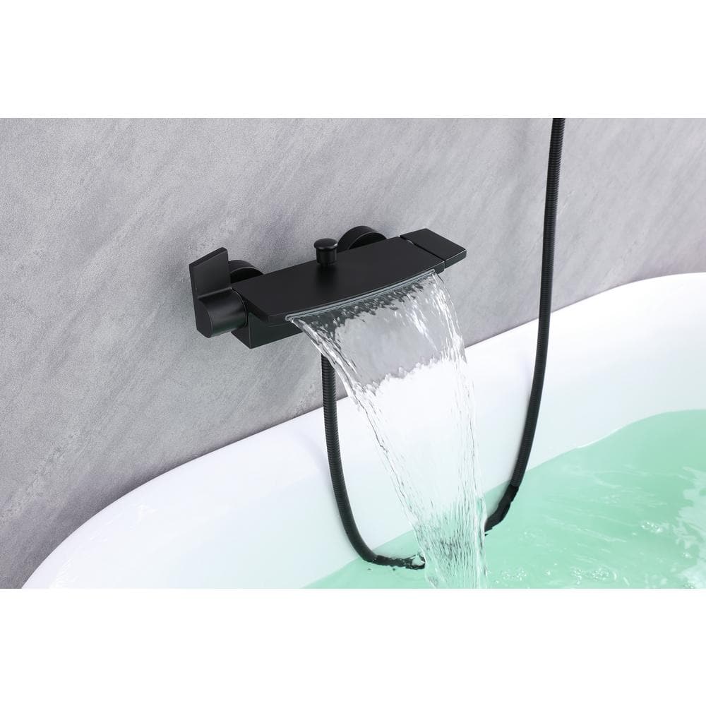 Matte Black Adjustable Wall Mounted Handheld Shower Faucet Set