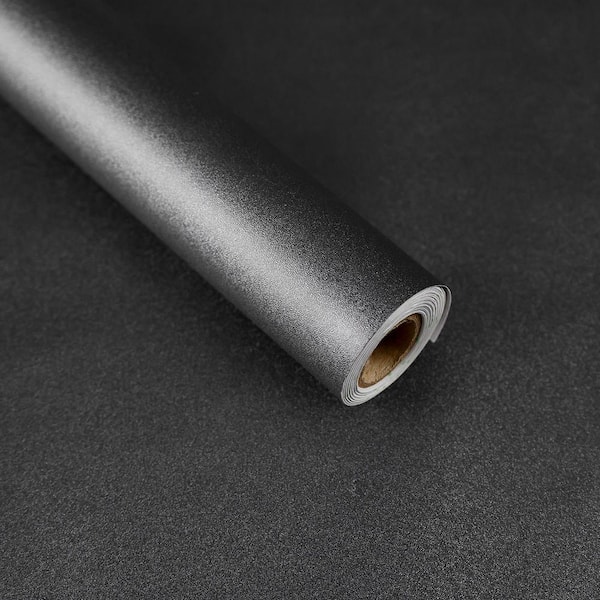 Black Wallpaper Peel and Stick Wallpaper 2-Rolls Self-Adhesive Vinyl Contact Paper for Countertop (Covers 25.83 sq. ft.)