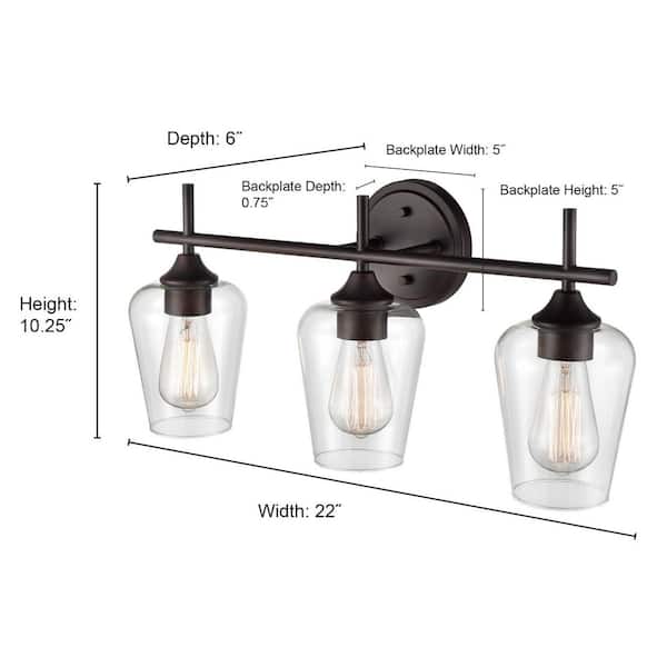 Millennium Lighting Ashford 22 in. 3-Light Brushed Nickel Vanity