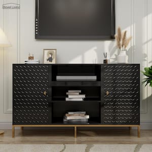 Black TV Stand Fits TVs up to 60 to 80 in.