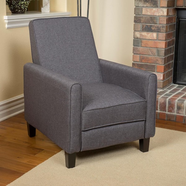 CHRISTOPHER KNIGHT HOME Smoke Fabric Classic Push Back Recliner Accent Armchair for Living Room, Bedroom and Office
