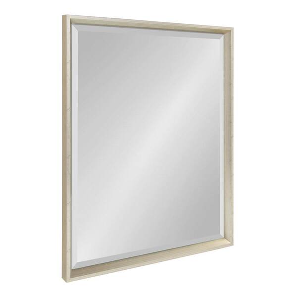 Kate and Laurel Calter 21.5 in. W x 27.5 in. H Framed Rectangular Beveled Edge Bathroom Vanity Mirror in Silver