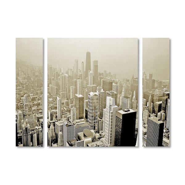 Trademark Fine Art 30 in. x 41 in. "Chicago Skyline" by Preston Printed Canvas Wall Art