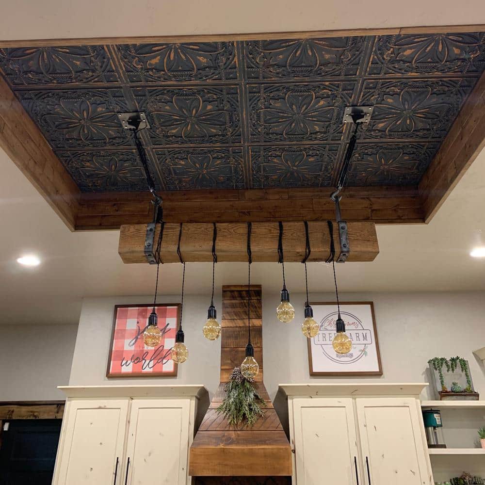 Milan 24'' x 24'' Reclaimed Tin Textured PVC Ceiling Tile