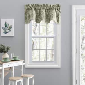 Lexington Leaf 15 in. L Cotton/Polyester Lined Scallop Valance in Sage