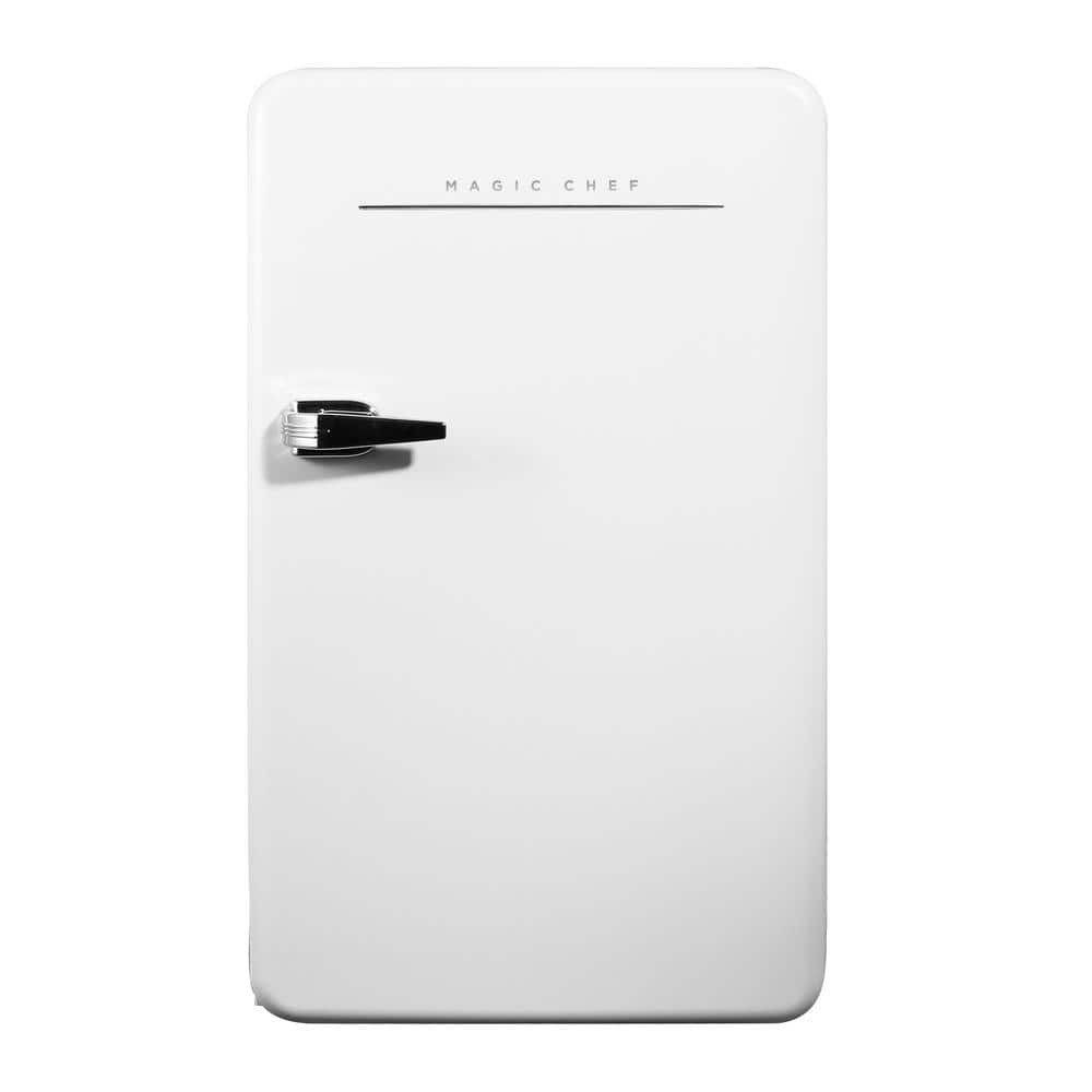 17.5 in. 3.2 cu. ft. Retro Mini Refrigerator in White, Without Freezer