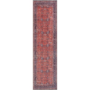 Lotus Daliah Vintage Persian Oriental Red 2 ft. 7 in. x 9 ft. 10 in. Runner Area Rug