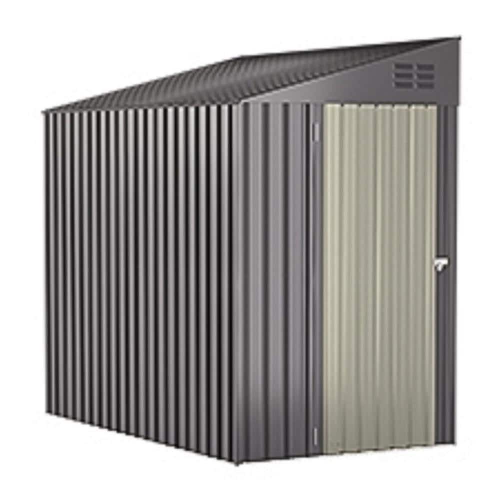 4.2 ft. W x 7 ft. D Outdoor Lean to Storage Metal Shed Dark Grey (28 sq. ft.) -  AECOJOY, 16233DG-HD01