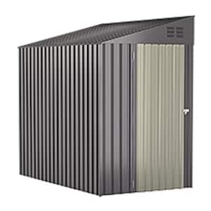 4.2 ft. W x 7 ft. D Outdoor Lean to Storage Metal Shed Dark Grey (28 sq. ft.)