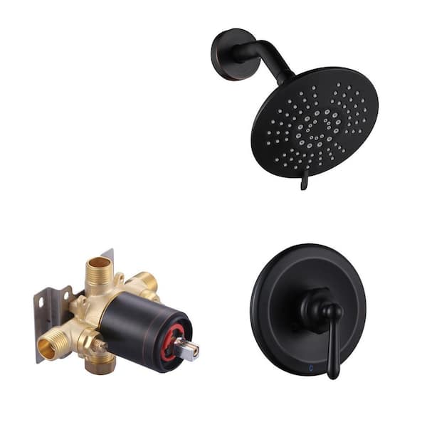 Single Handle 5-Spray Shower Faucet 1.8 GPM with Pressure Balance Valve Included in Oil Rubbed Bronze