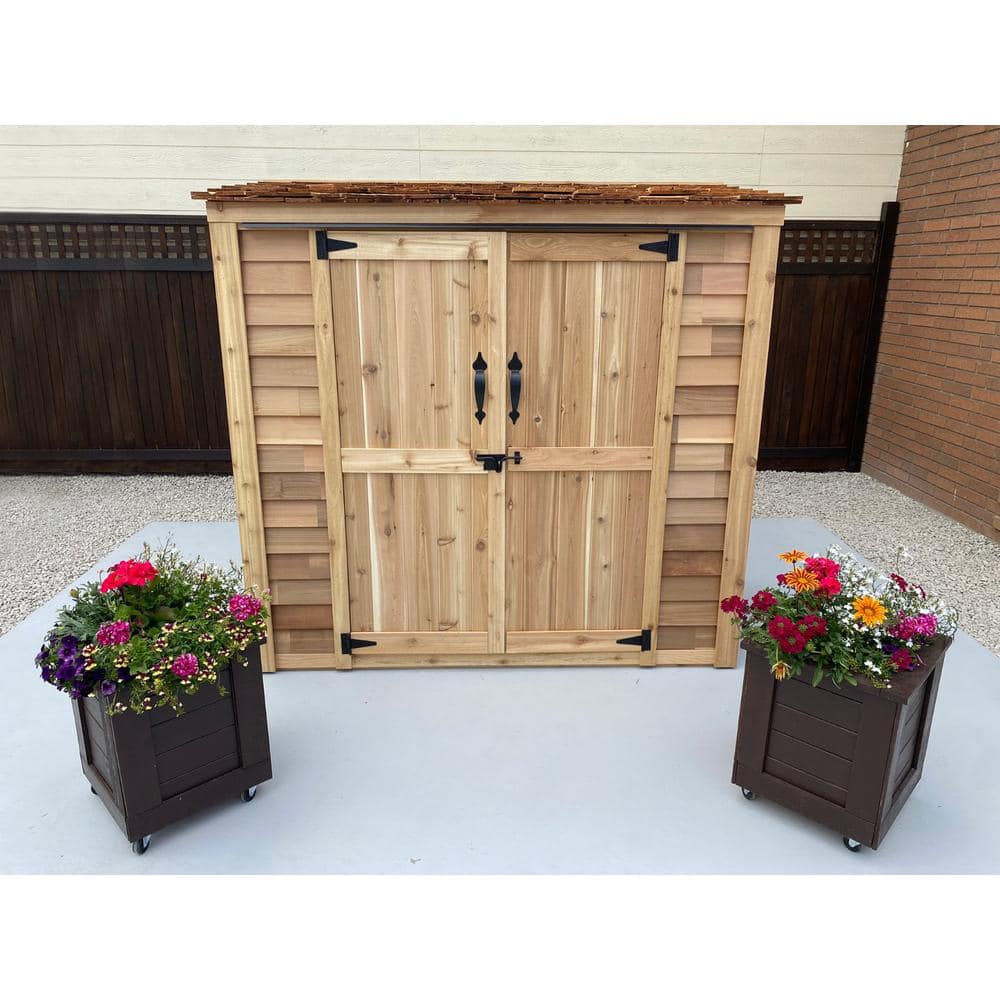 Grand Garden Chalet 6x3 Medium-Brown Wood Shed with Cedar Roof