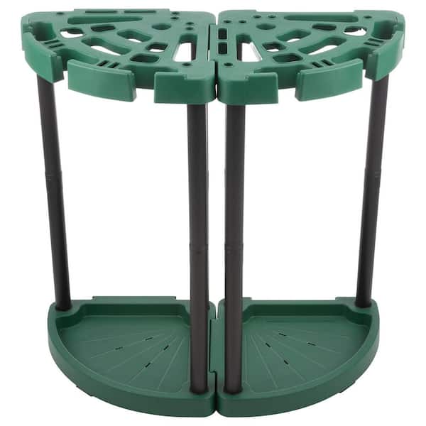 Green 2-Tier Corner Plastic Garage Storage Shelving Unit (16 in. W x 22 in. H x 24 in. D)