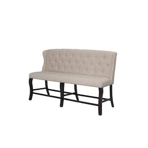 Luisa 73 in. Cappuccino Beige Linen Fabric Bench