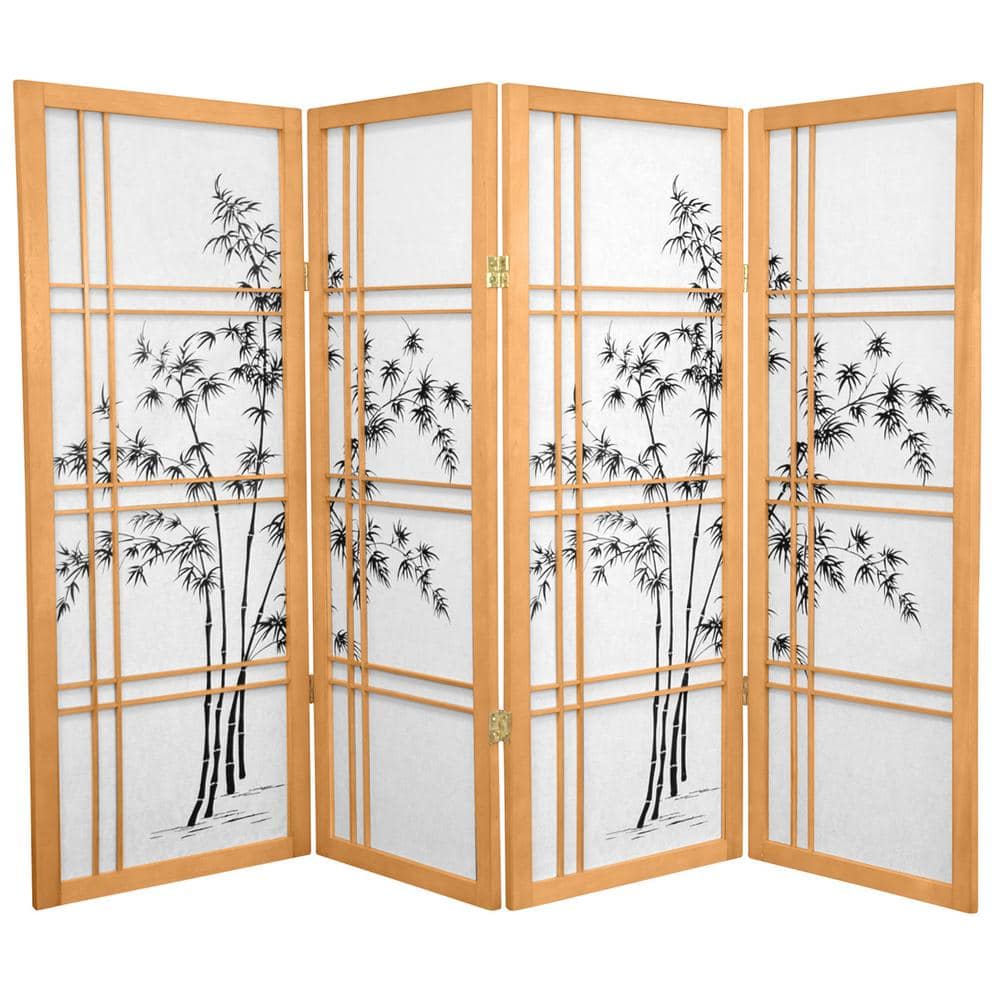 Oriental Furniture 5 Ft Tall Double Cross Shoji Screen, Rice paper, Wood,  Natural Color, 4 panel 