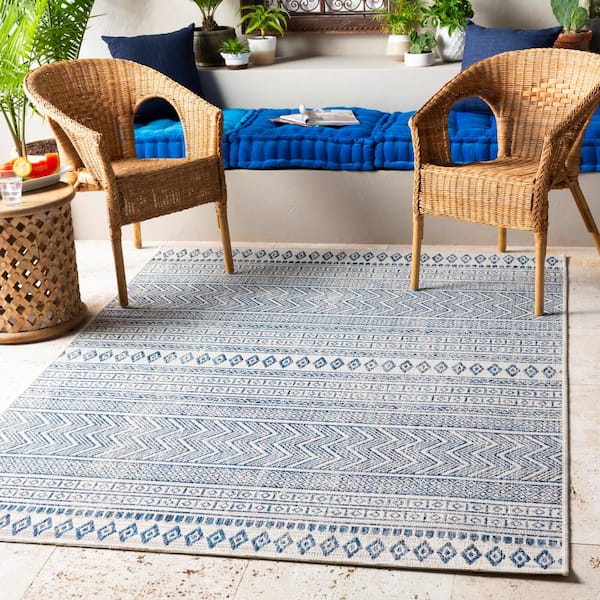 Merrigan Denim 3 ft. x 12 ft. Indoor/Outdoor Runner Rug