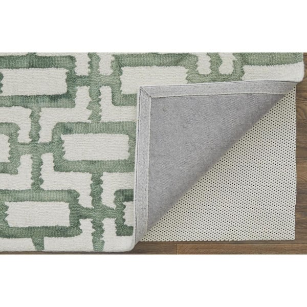 4 ft. x 6 ft. Green, Ivory Geometric Area Rug