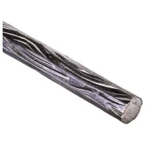 118 in. x 3/8 in. x 3/8 in. Round Tree Bark Design Raw Forged Long Bar