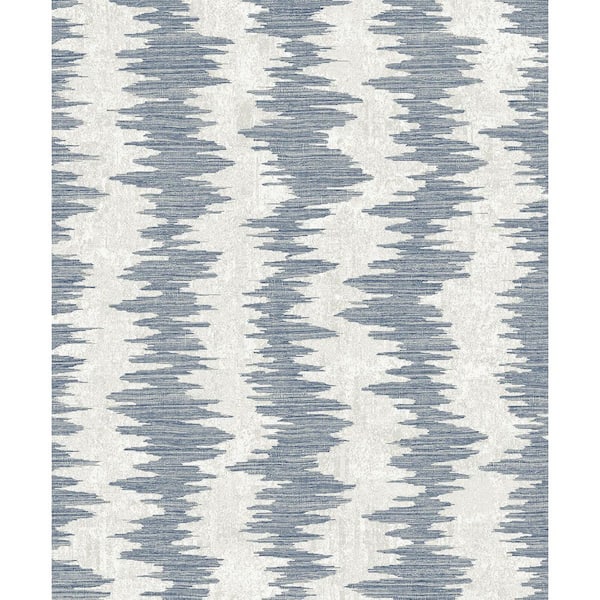 57.5 sq. ft. Blue Breeze Noctara Faux Unpasted Non-Woven Paper Wallpaper Roll