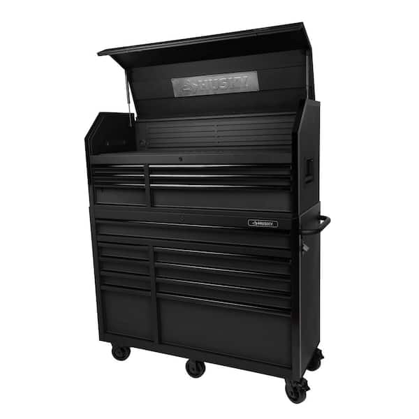 Husky 52 in. W 20 in. D 15-Drawer Tool Chest and Cabinet, Textured Black