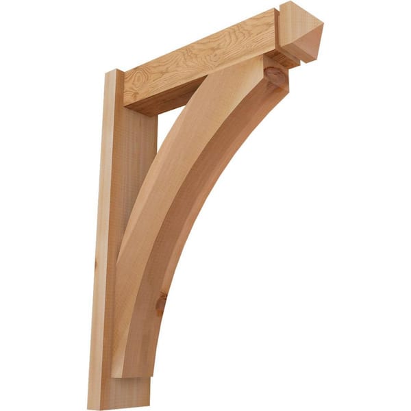 Ekena Millwork 6 in. x 30 in. x 22 in. Western Red Cedar Thorton Arts and Crafts Smooth Outlooker