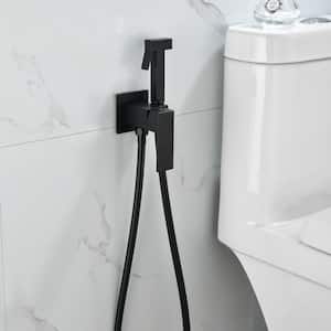 Single Handle Bidet Faucet with Handle Wall Mount Bidet Sprayer for Toilet with Rough-In Valve in Matte Black