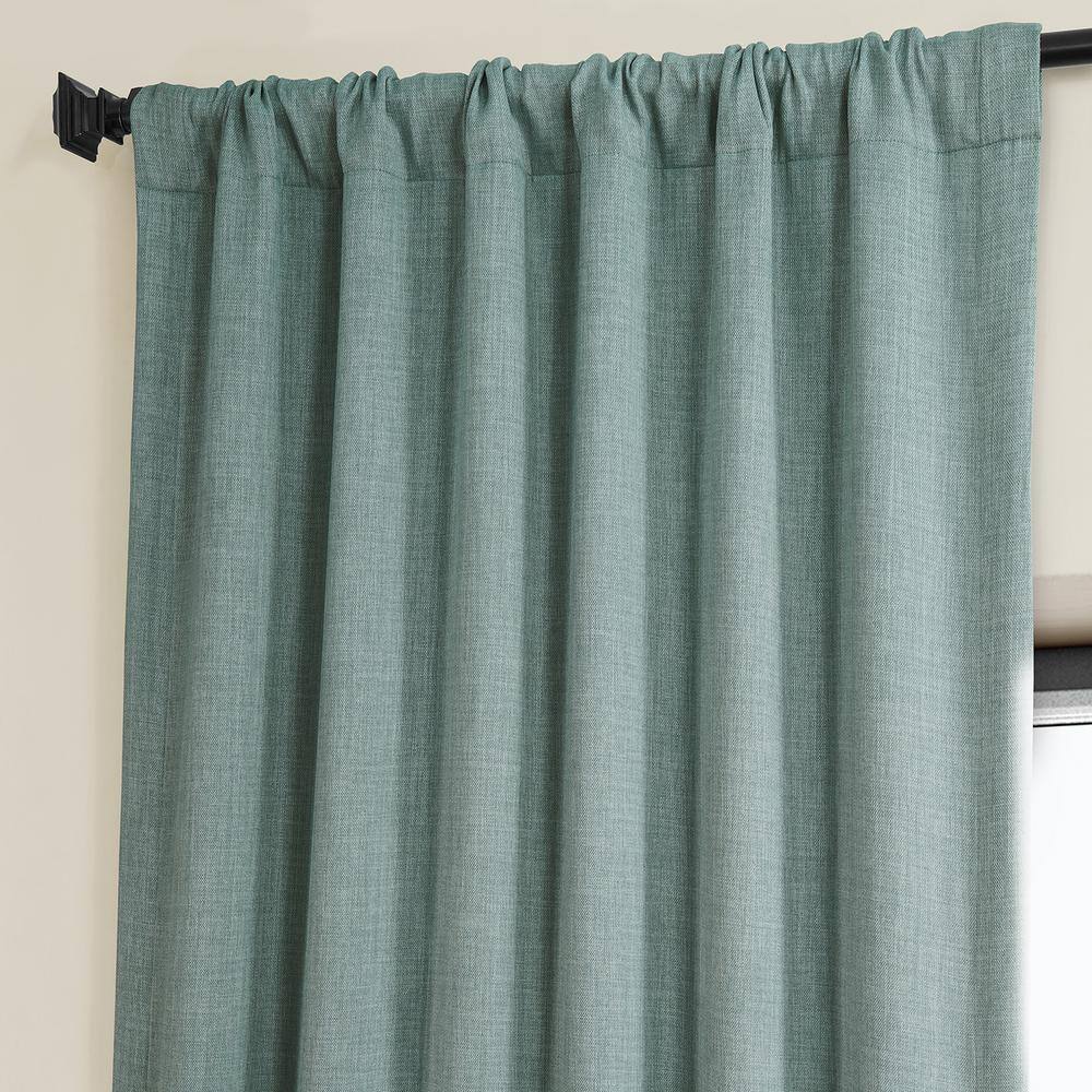 Sea Thistle Faux Linen Room Darkening Curtain Panel 50W x 96L
