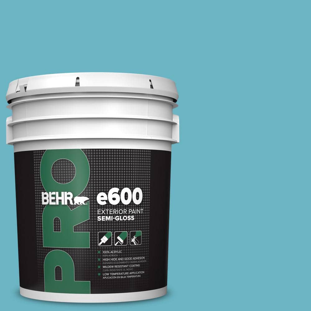 BEHR PRO 5 gal. #530D-5 Riverside Blue Semi-Gloss Exterior Paint ...