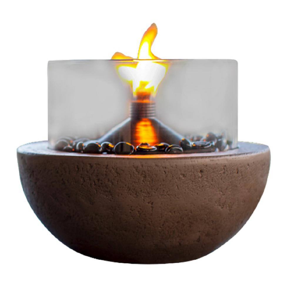 10.5 Inch Gray Stone Tabletop Gel Fire Pit